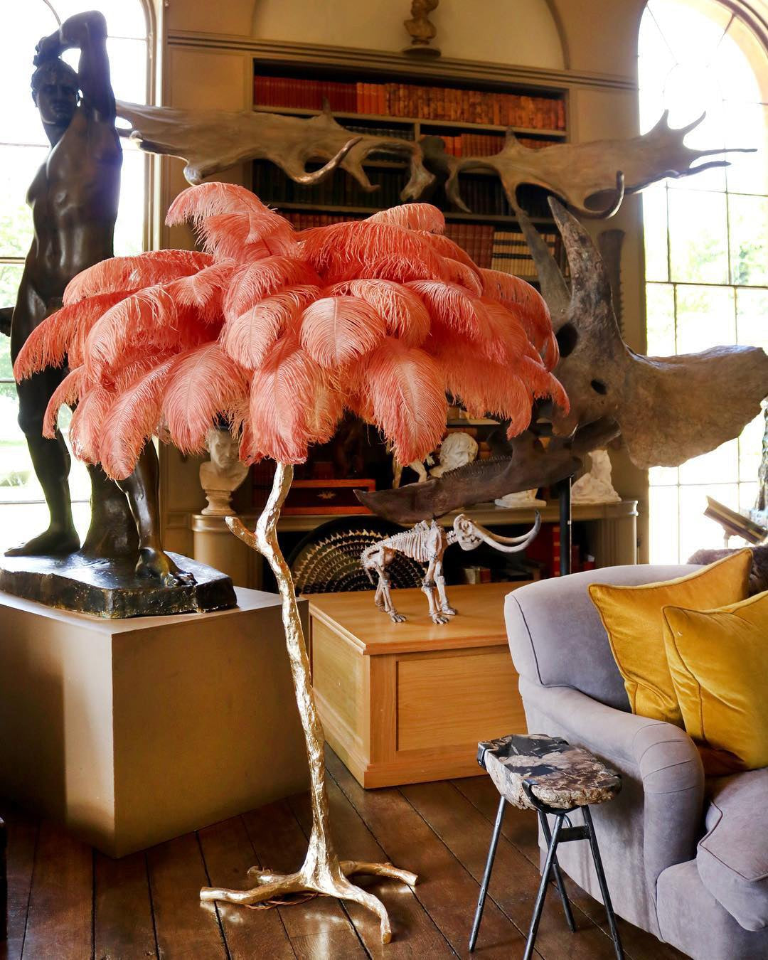 Feathered Elegance Brass Floor Light, Floor Lamp, detail 152