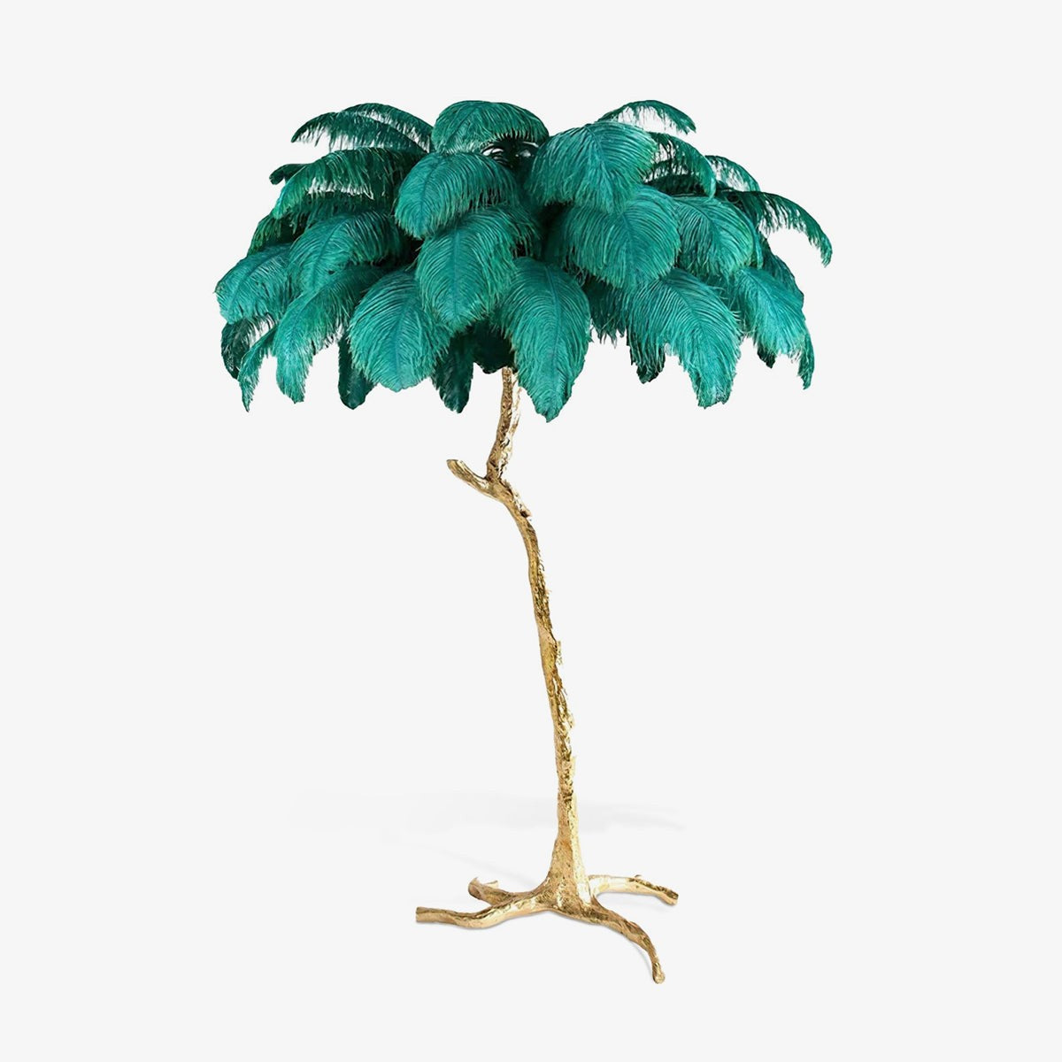 Feathered Elegance Brass Floor Light, Floor Lamp, detail 26