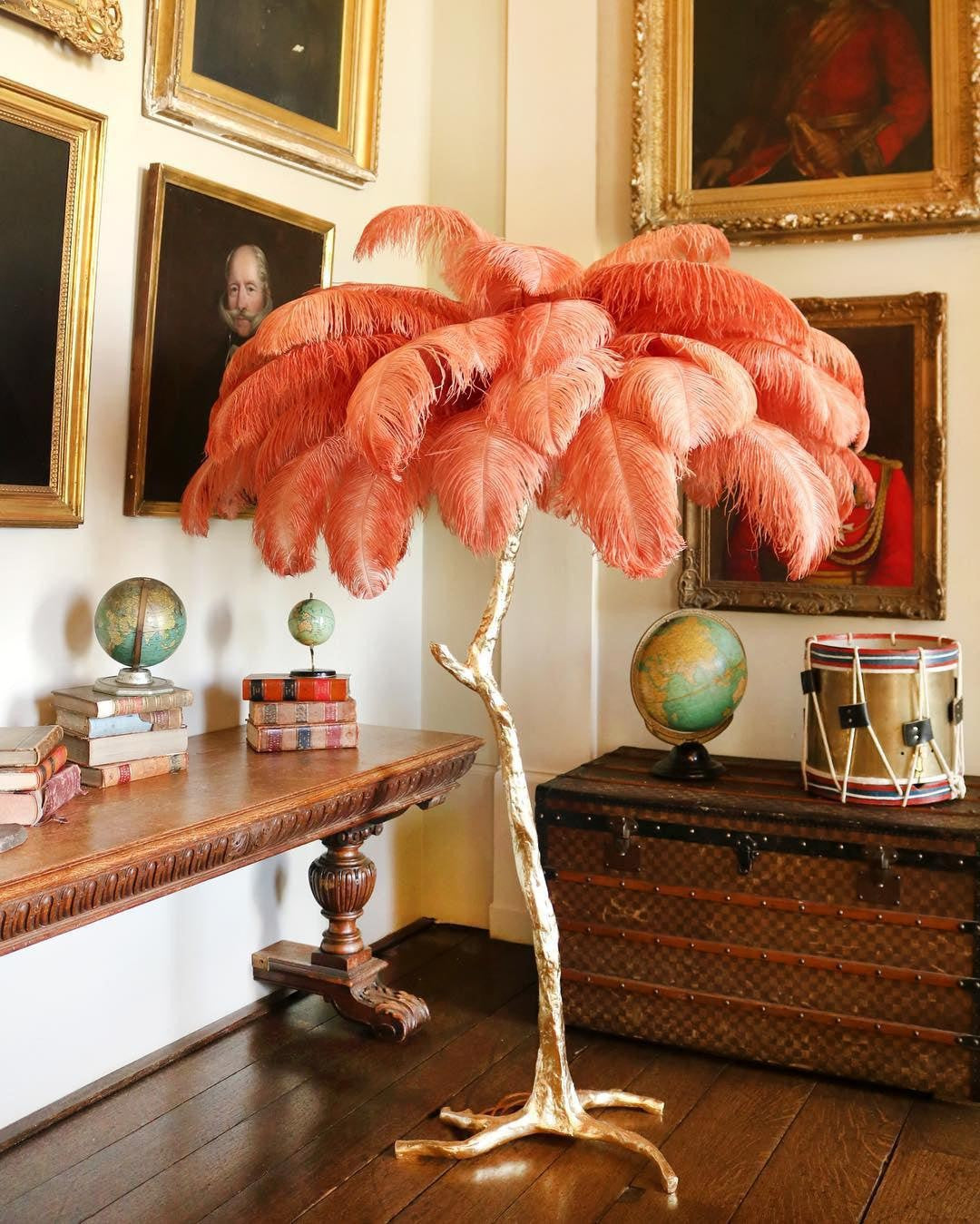 Feathered Elegance Brass Floor Light, Floor Lamp, detail 36