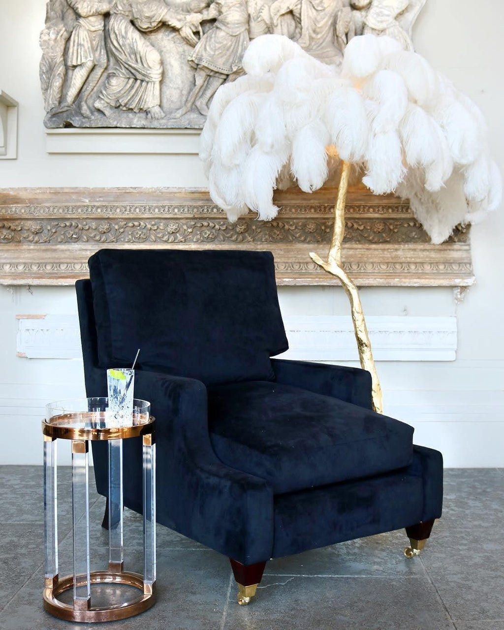 Feathered Elegance Brass Floor Light, Floor Lamp, detail 38