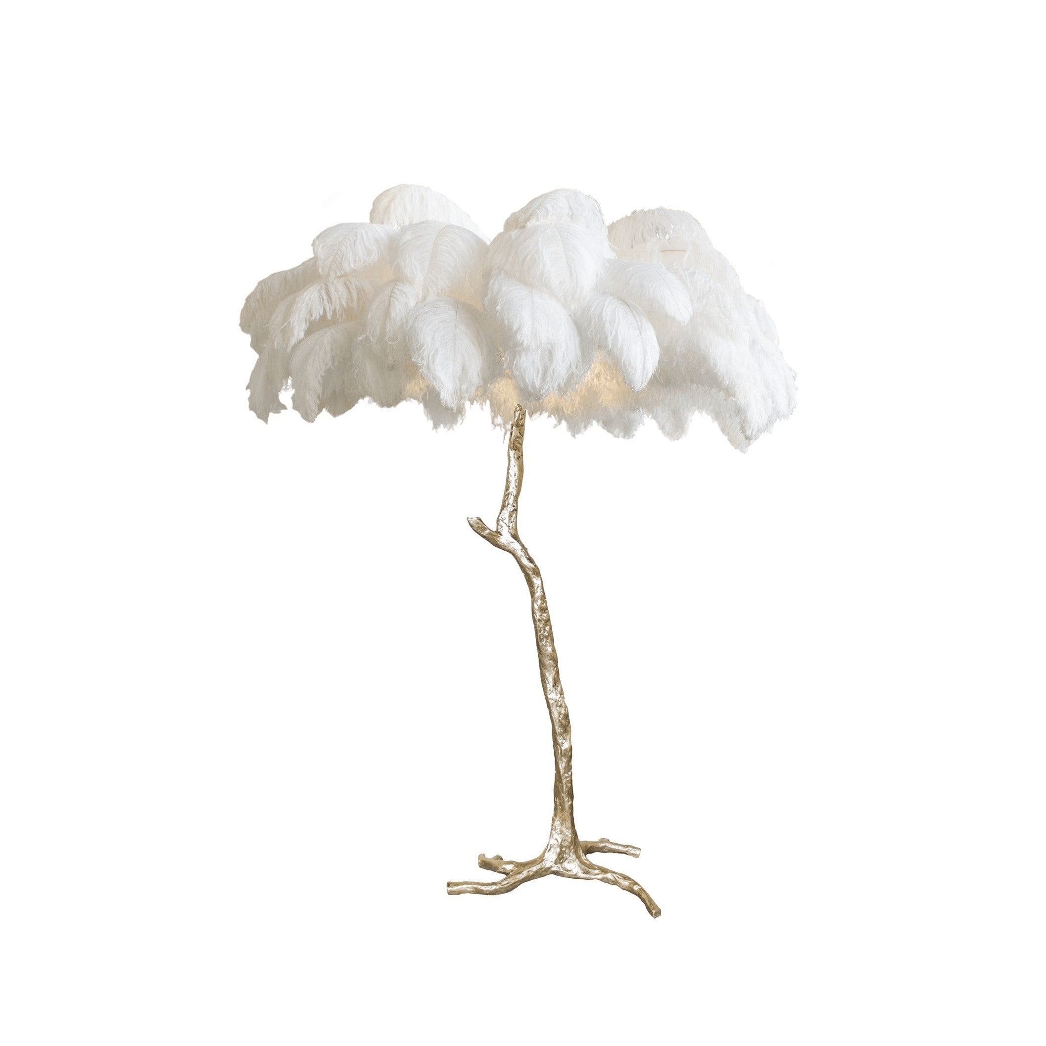 Feathered Elegance Brass Floor Light, Floor Lamp, detail 3