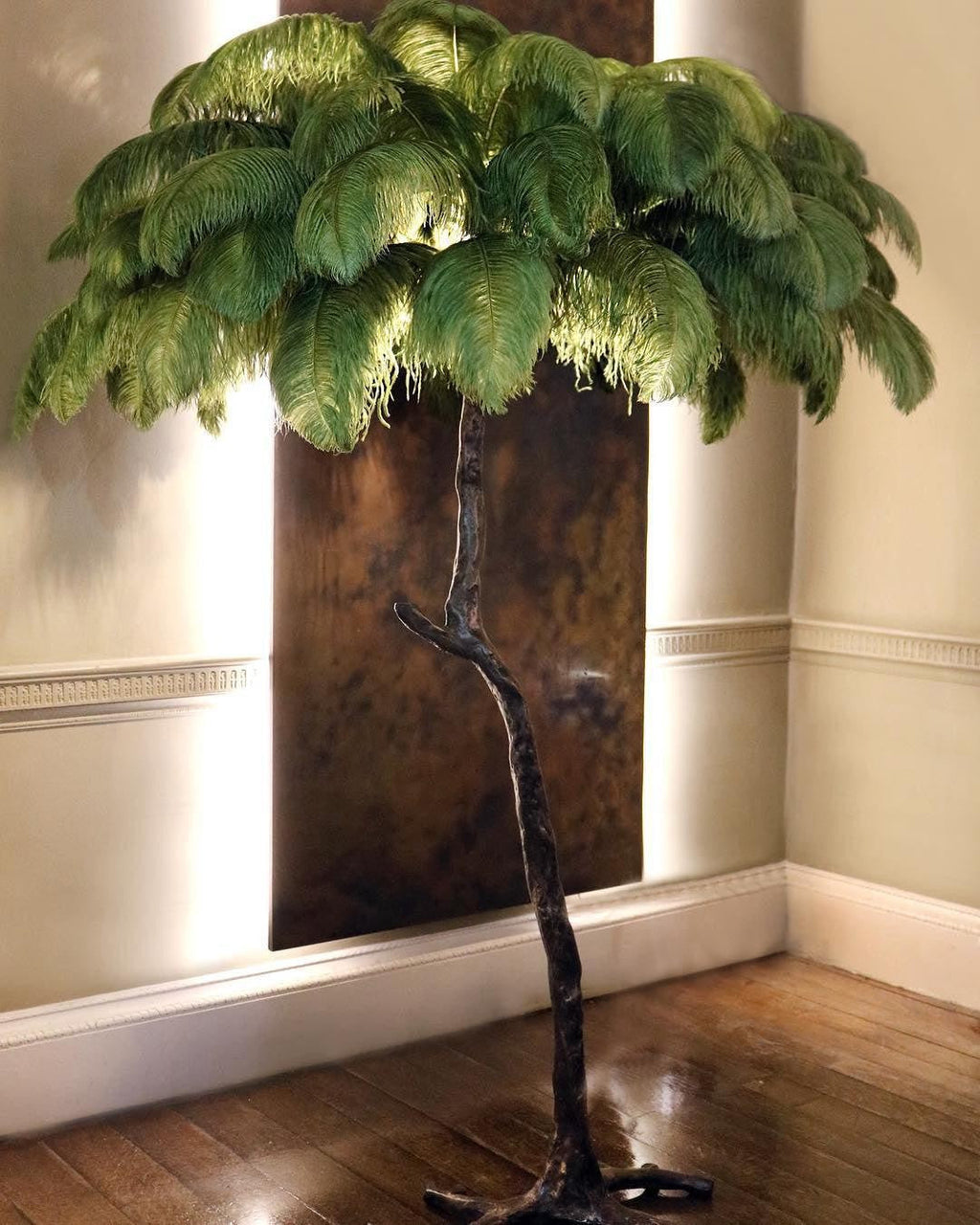 Feathered Elegance Brass Floor Light, Floor Lamp, detail 41