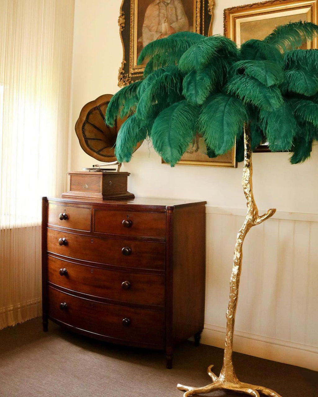 Feathered Elegance Brass Floor Light, Floor Lamp, detail 42