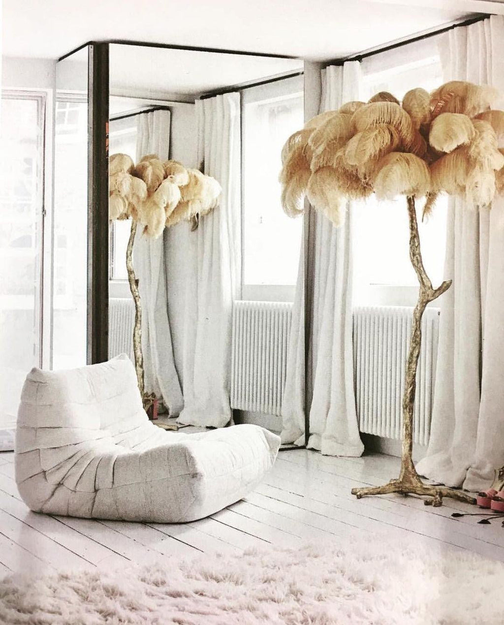 Feathered Elegance Brass Floor Light, Floor Lamp, detail 43