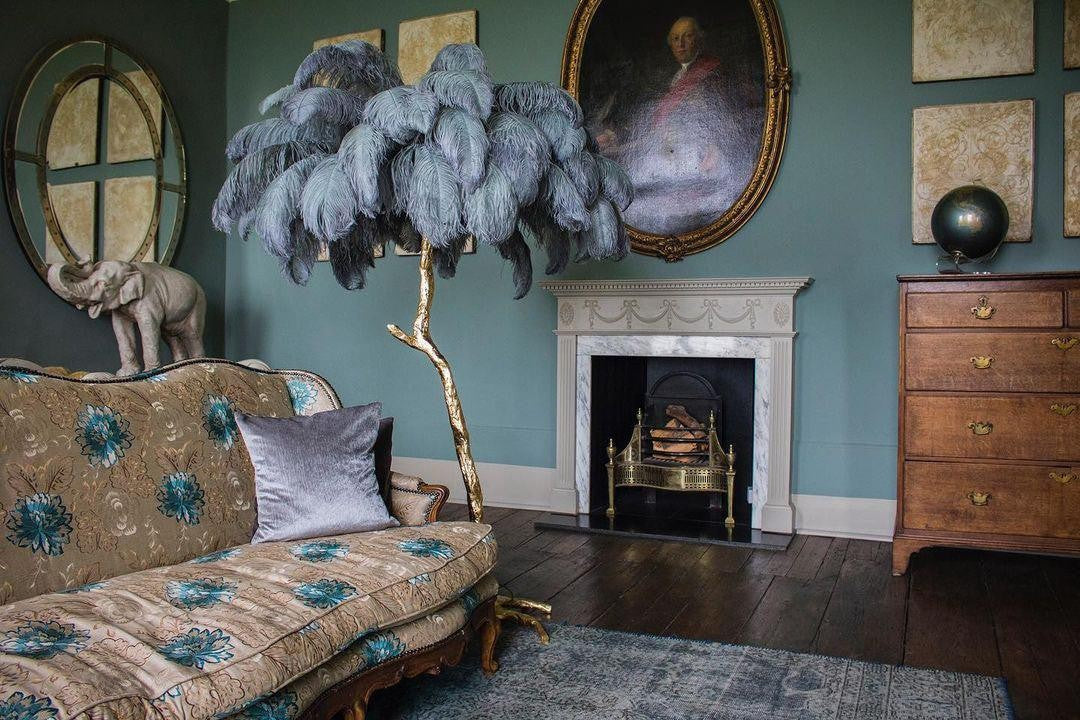Feathered Elegance Brass Floor Light, Floor Lamp, detail 45