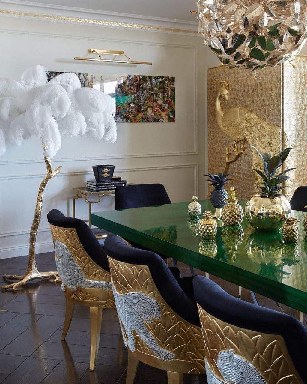 Feathered Elegance Brass Floor Light, Floor Lamp, detail 46