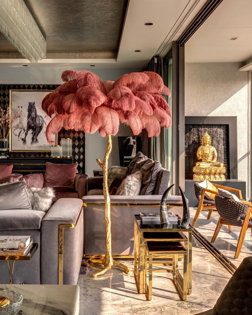 Feathered Elegance Brass Floor Light, Floor Lamp, detail 49