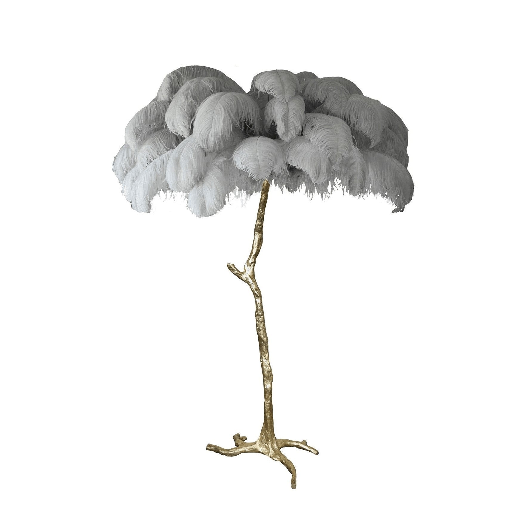 Feathered Elegance Brass Floor Light, Floor Lamp, detail 4