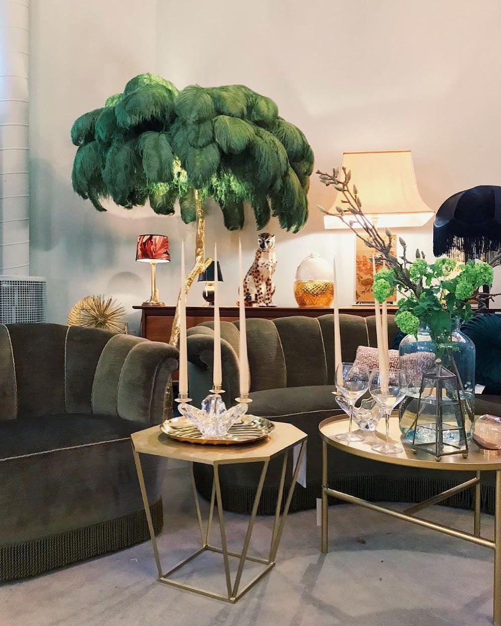 Feathered Elegance Brass Floor Light, Floor Lamp, detail 50