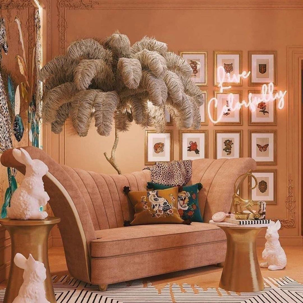 Feathered Elegance Brass Floor Light, Floor Lamp, detail 57