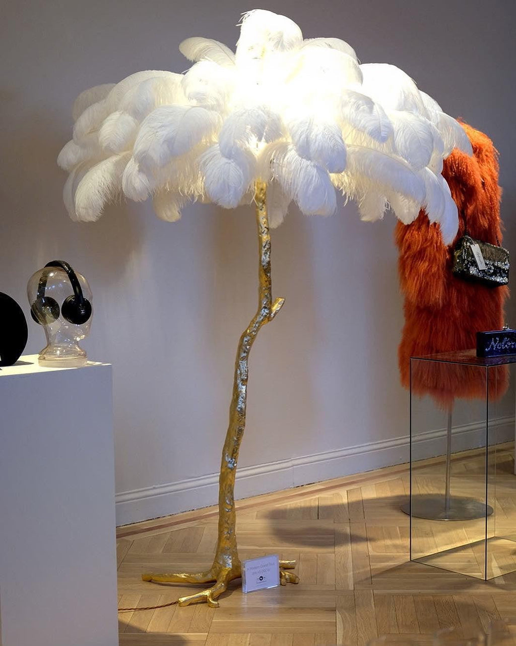 Feathered Elegance Brass Floor Light, Floor Lamp, detail 58