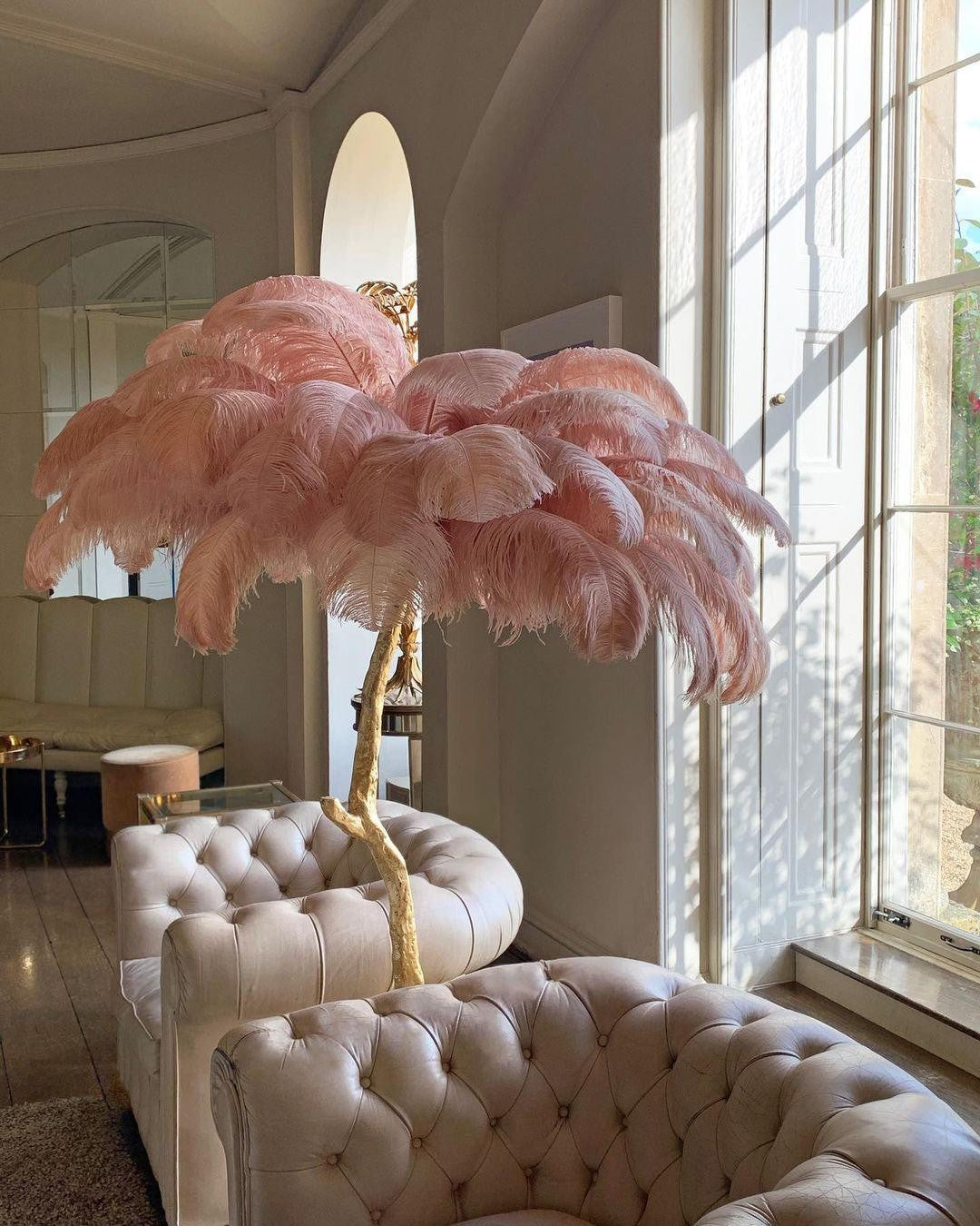 Feathered Elegance Brass Floor Light, Floor Lamp, detail 60