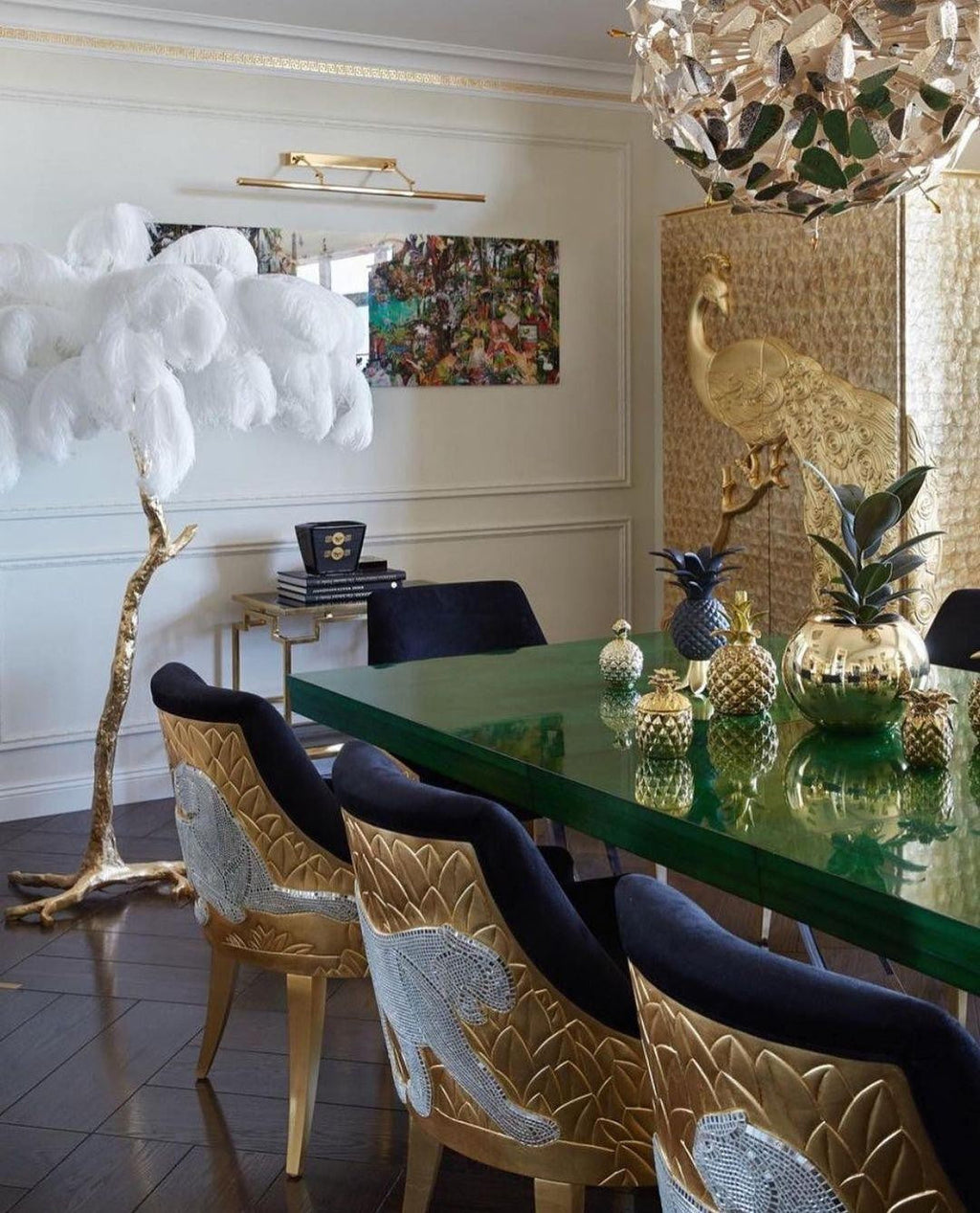 Feathered Elegance Brass Floor Light, Floor Lamp, detail 70