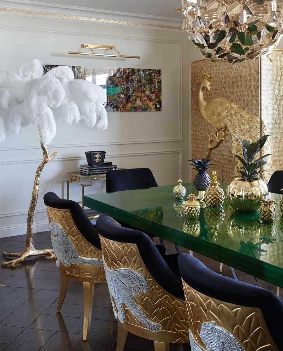 Feathered Elegance Brass Floor Light, Floor Lamp, detail 70