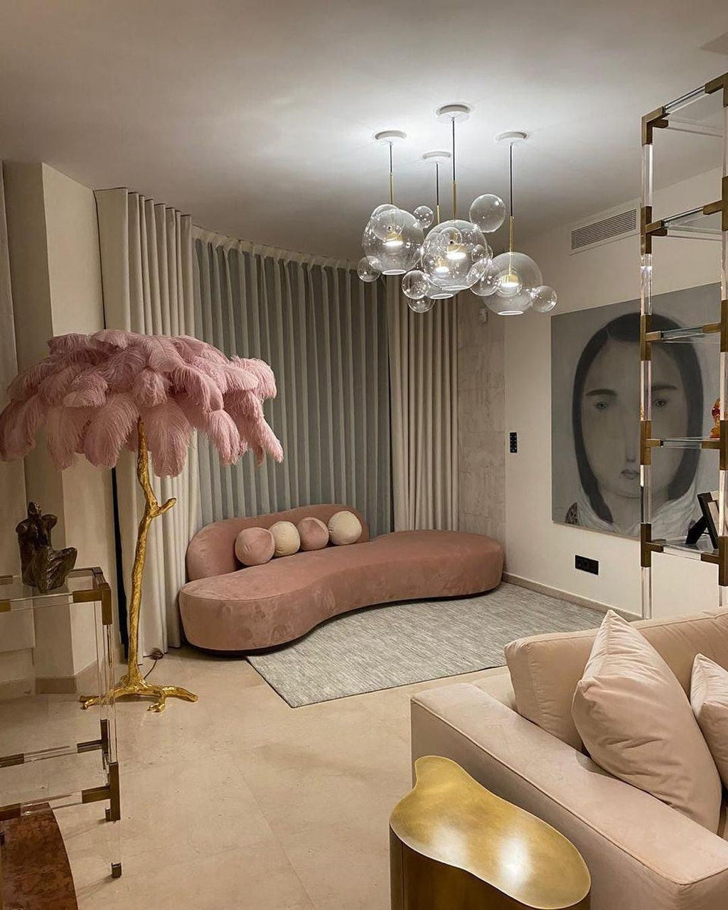 Feathered Elegance Brass Floor Light, Floor Lamp, detail 75