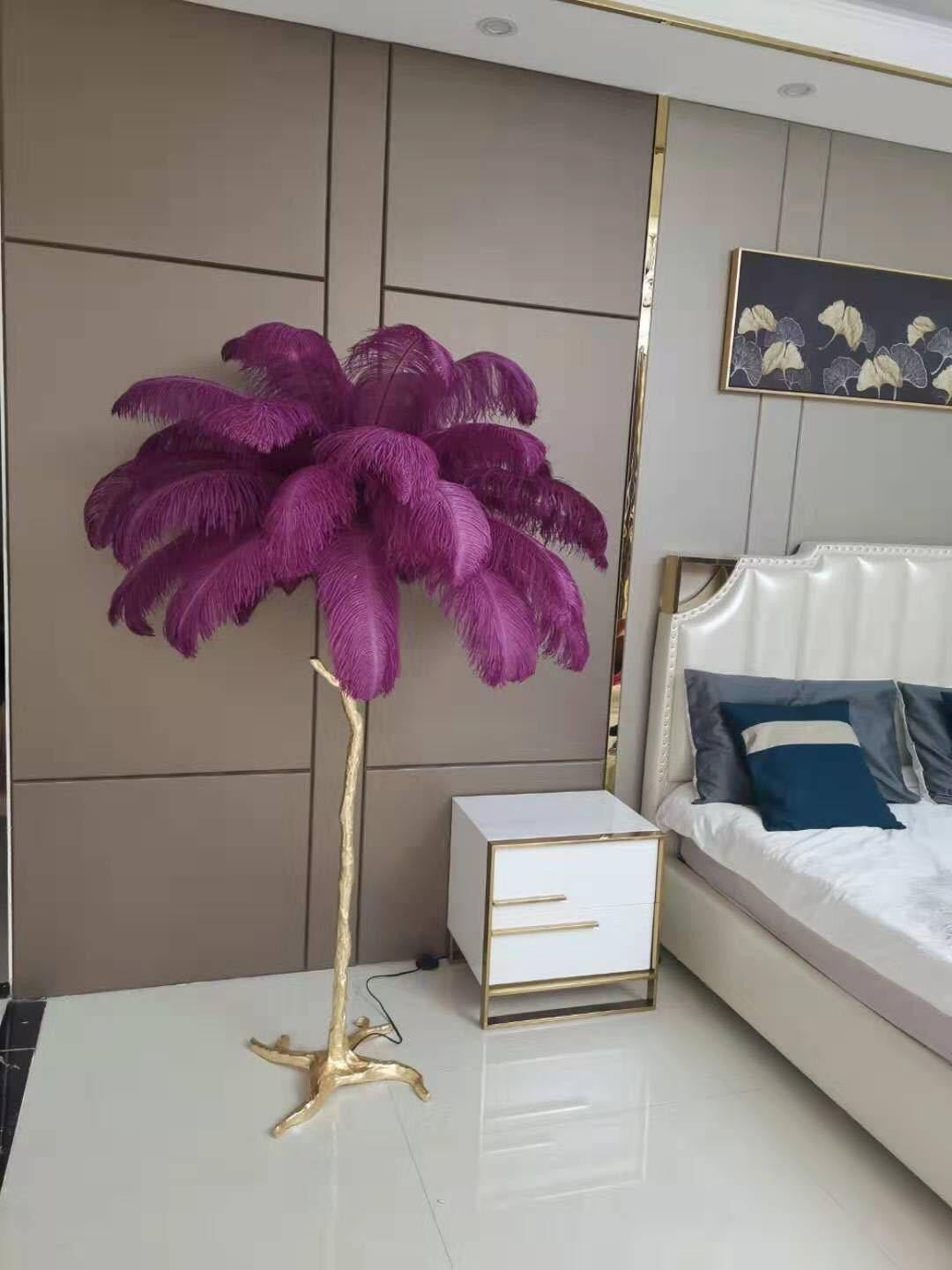 Feathered Elegance Brass Floor Light, Floor Lamp, detail 76