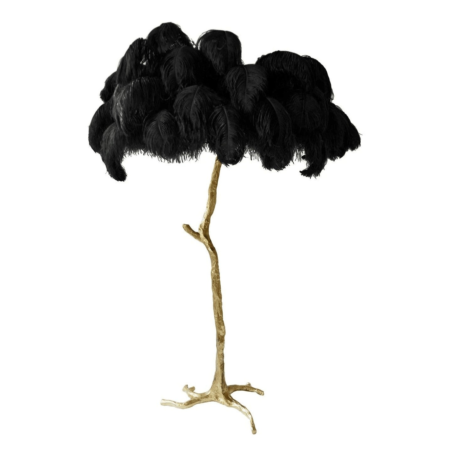 Feathered Elegance Brass Floor Light, Floor Lamp, detail 7