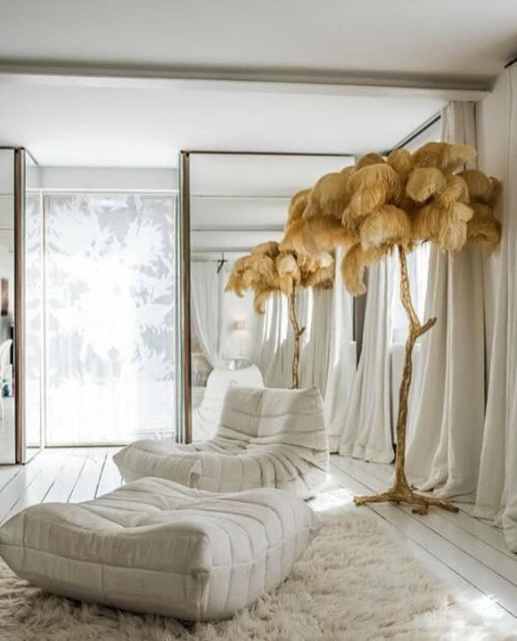Feathered Elegance Brass Floor Light, Floor Lamp, detail 87