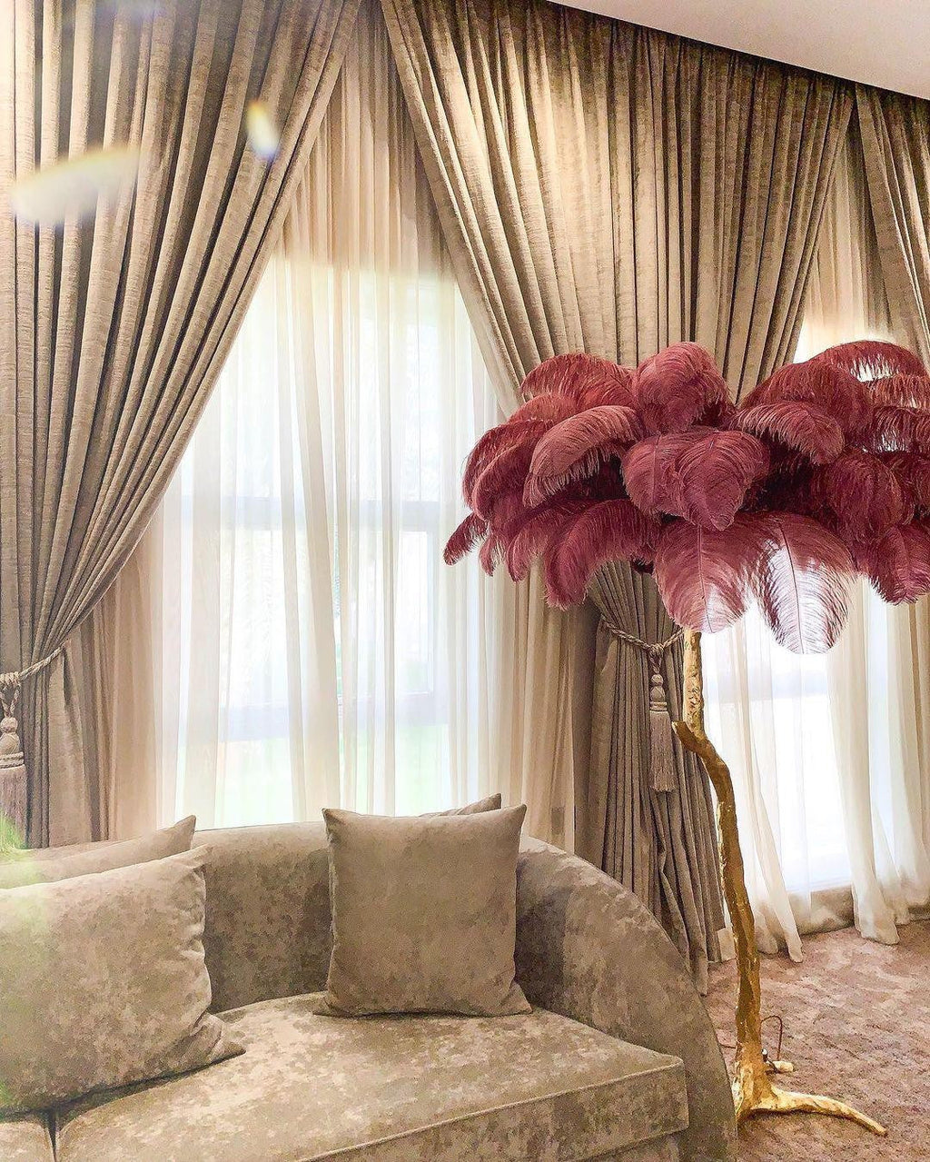 Feathered Elegance Brass Floor Light, Floor Lamp, detail 92