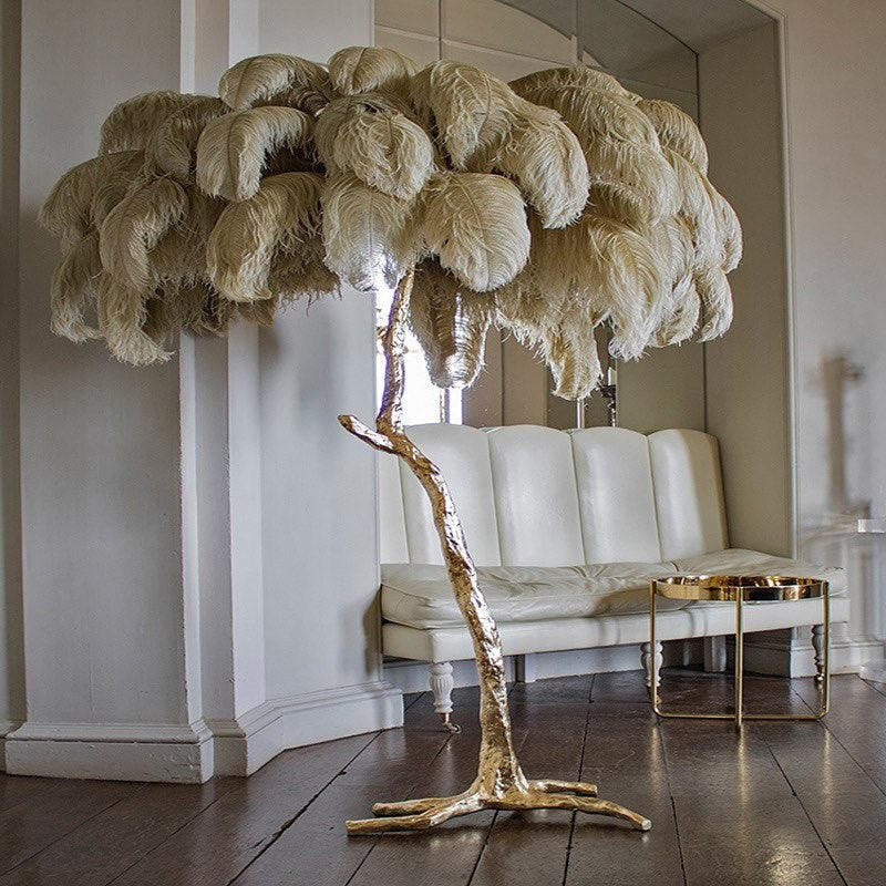 Feathered Elegance Brass Floor Light, Floor Lamp, detail 96