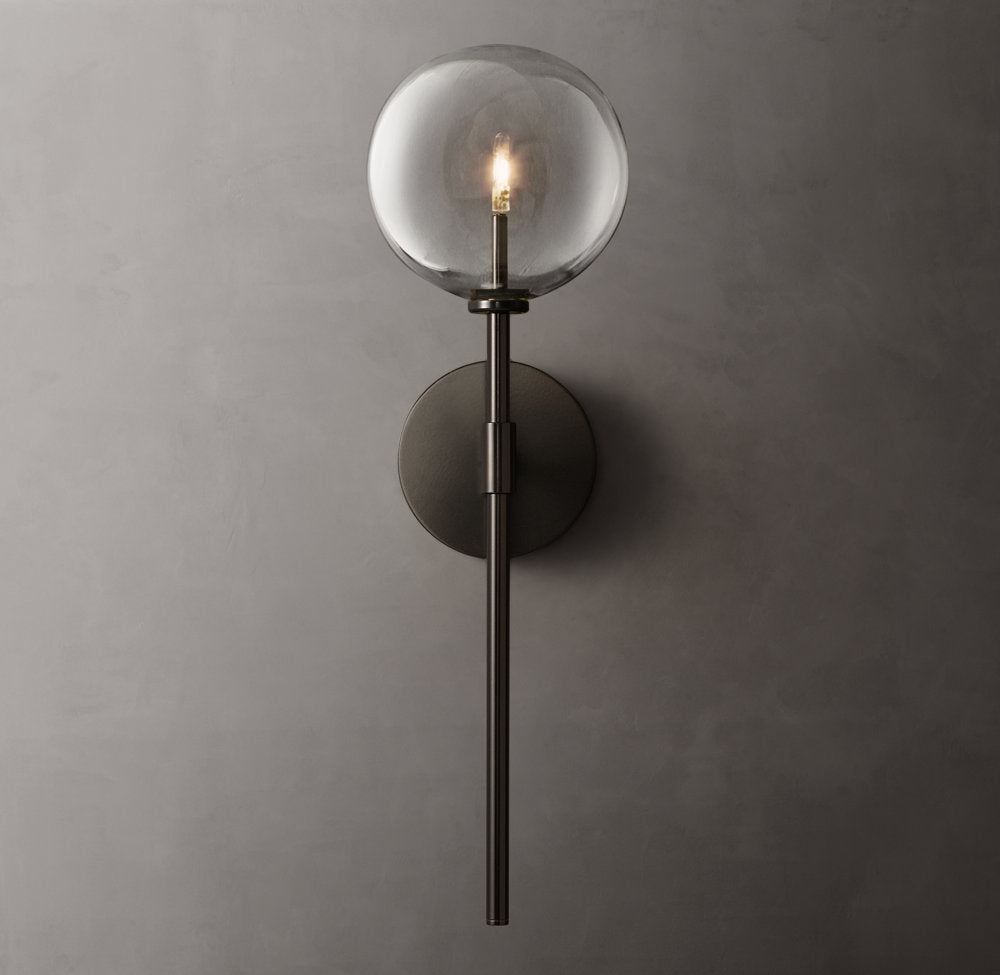 Glass Globe Wall Light, Bathroom Wall Sconce, detail 9