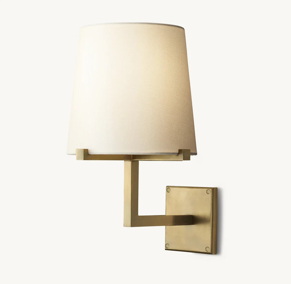 Pauillac Fabric Shade Grand Wall Light, Bedroom Wall Sconce, detail 5