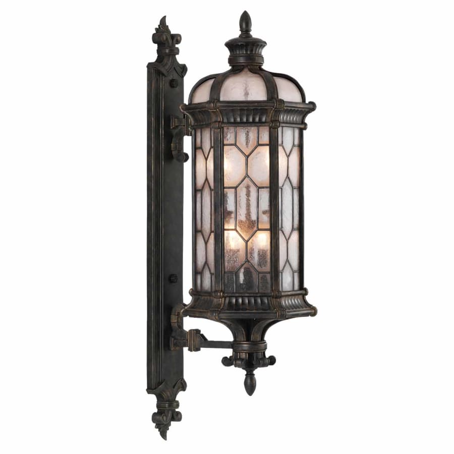 Artisan Devonshire 4 Light 39" High Exterior Wall Light with Seedy Glass Shade, Outdoor Wall Light, Dimensions Height: 39"