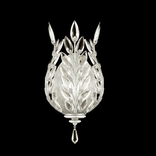 Artisan Crystal Laurel 17" Tall Wall Light, Bedroom Wall Sconce, detail 2