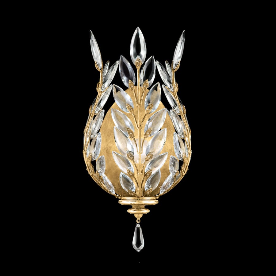 Artisan Crystal Laurel 17" Tall Wall Light, Bedroom Wall Sconce, detail 3