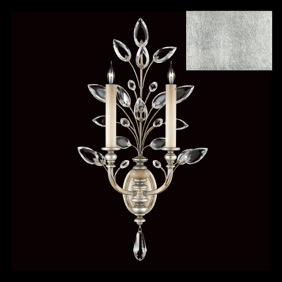 Artisan Crystal Laurel 2 Light 28" Tall Wall Light, Bedroom Wall Sconce, detail 2