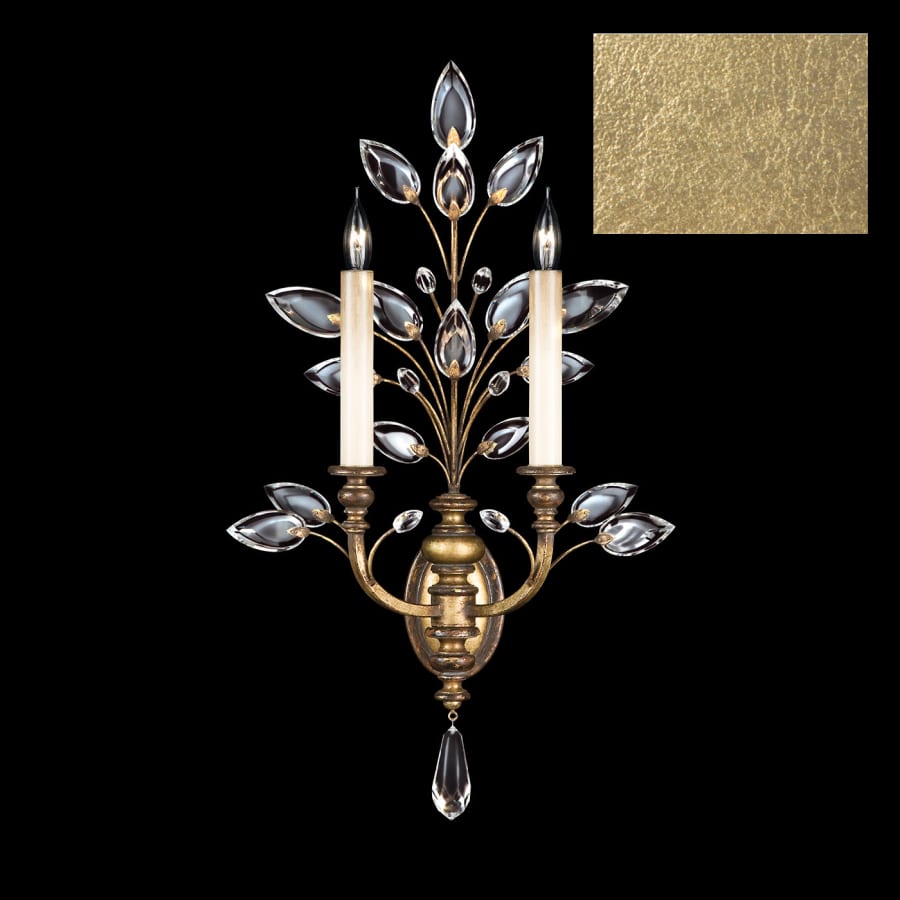 Artisan Crystal Laurel 2 Light 28" Tall Wall Light, Bedroom Wall Sconce, detail 3