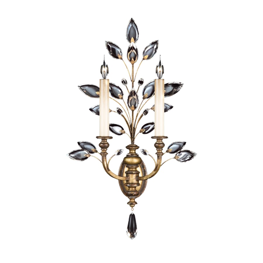 Artisan Crystal Laurel 2 Light 28" Tall Wall Light, Bedroom Wall Sconce, Dimensions Height: 28"