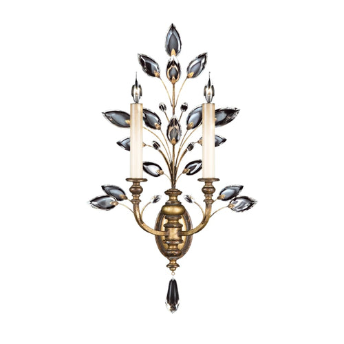 Artisan Crystal Laurel 2 Light 28" Tall Wall Light, Bedroom Wall Sconce, Dimensions Height: 28"