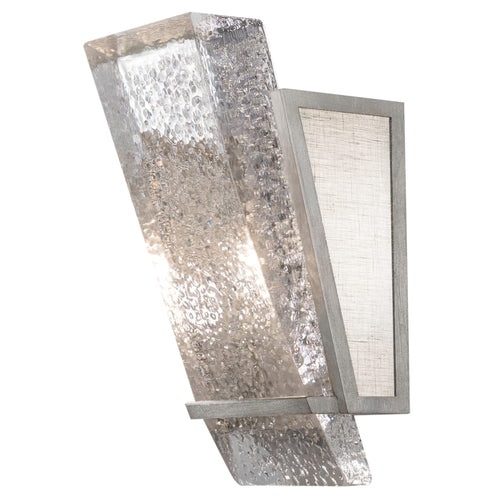 Artisan Crownstone Single Light 13" Tall Wall Light with Linen Shade, Bedroom Wall Sconce, Dimensions Height: 13"