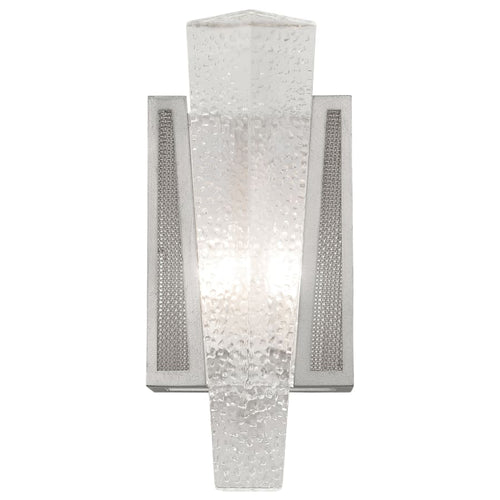 Artisan Crownstone Single Light 15" Tall Wall Light with Metal Mesh Shade, Bedroom Wall Sconce, Dimensions Height: 15"