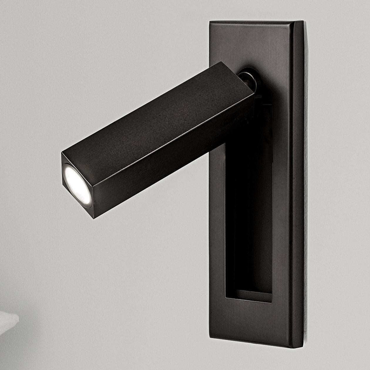 Metal Flush-Fold Bedside Reading Light, Bedroom Wall Sconce, Aluminum alloy, Dia 5cm x H 15.5cm cylinder