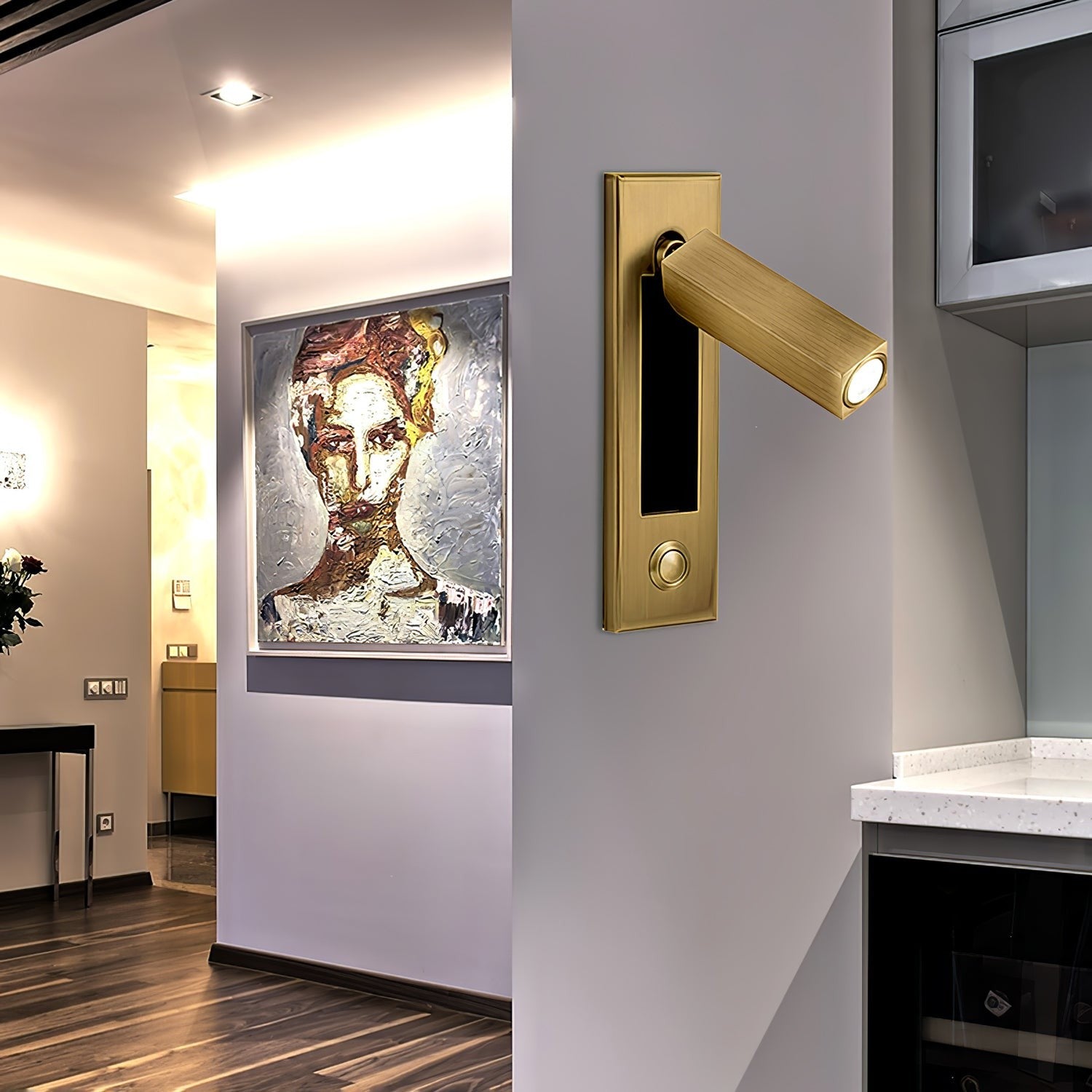 Metal Flush-Fold Bedside Reading Light, Bedroom Wall Sconce, detail 42