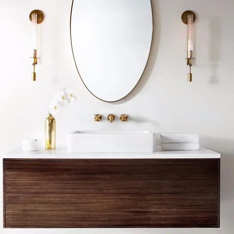 French Ribbed Glass Wall Light, Bedroom Wall Sconce, detail 21