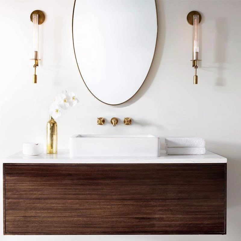French Ribbed Glass Wall Light, Bedroom Wall Sconce, detail 45