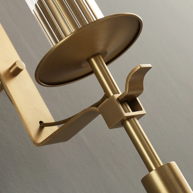 French Ribbed Glass Wall Light, Bedroom Wall Sconce, detail 59