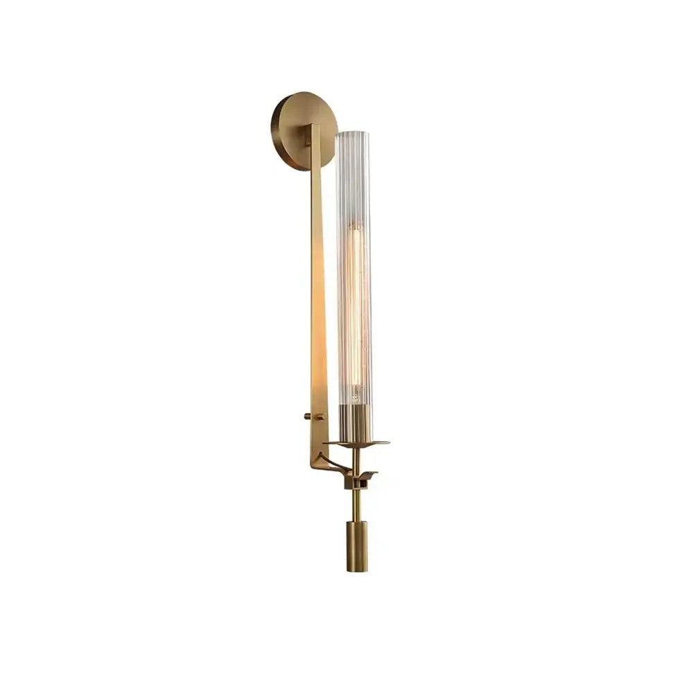 French Ribbed Glass Wall Light, Bedroom Wall Sconce, detail 63
