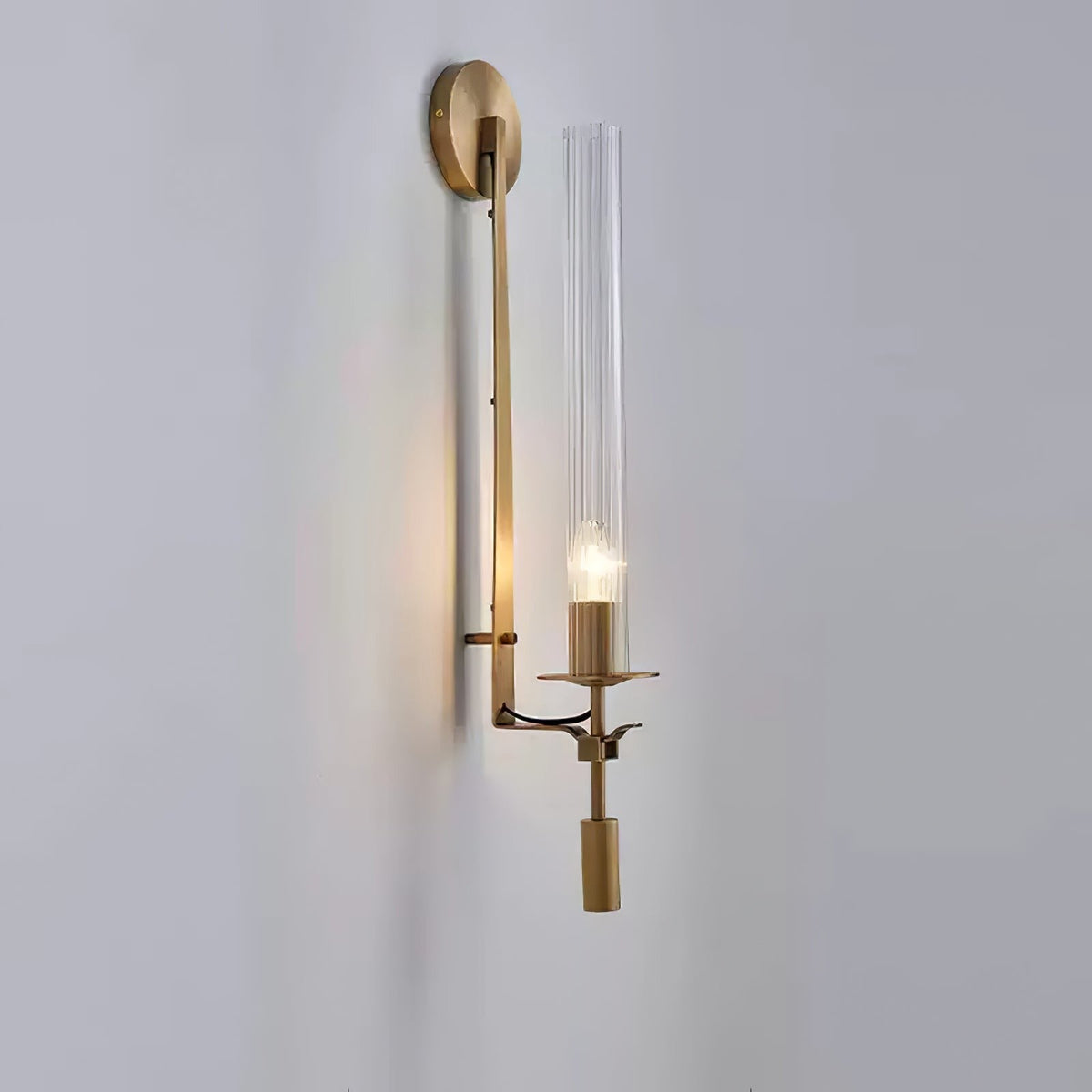 French Ribbed Glass Wall Light, Bedroom Wall Sconce, detail 66
