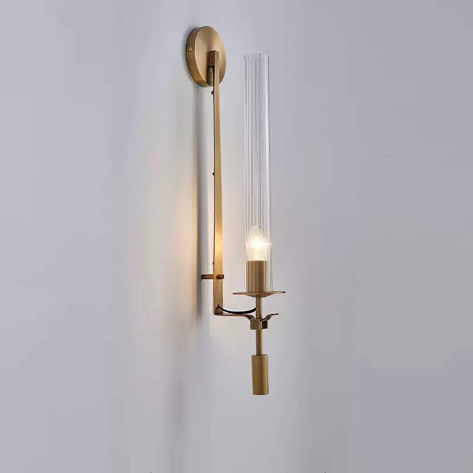 French Ribbed Glass Wall Light, Bedroom Wall Sconce, detail 66