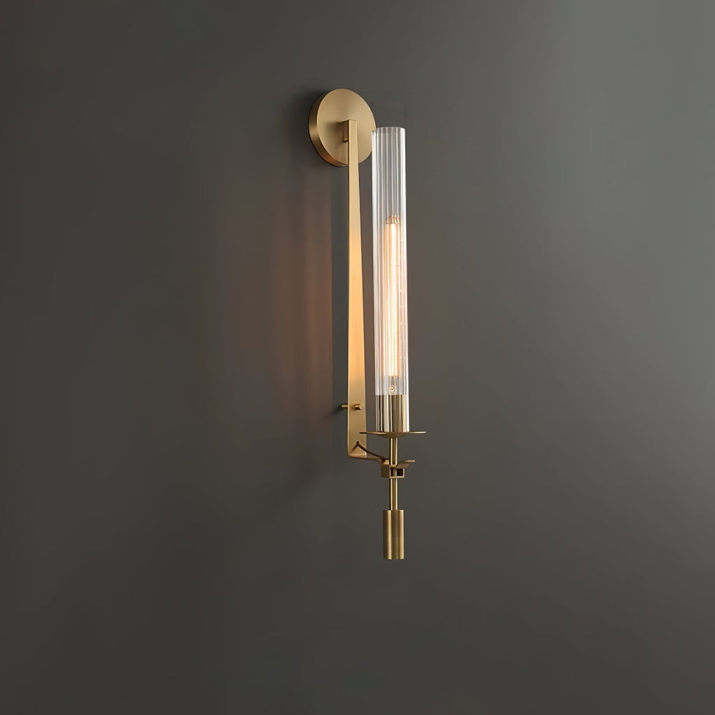French Ribbed Glass Wall Light, Bedroom Wall Sconce, detail 67