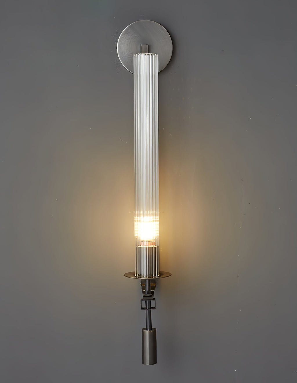 French Ribbed Glass Wall Light, Bedroom Wall Sconce, detail 74