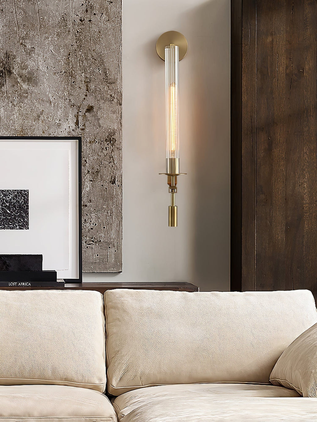 French Ribbed Glass Wall Light, Bedroom Wall Sconce, detail 77