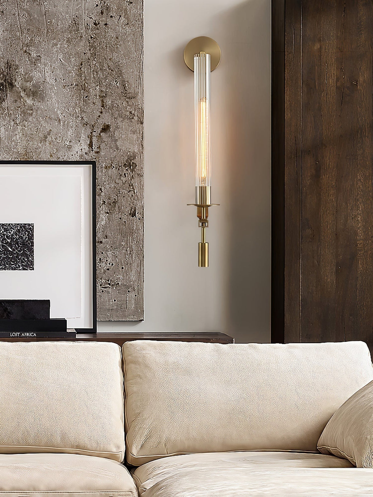 French Ribbed Glass Wall Light, Bedroom Wall Sconce, detail 77