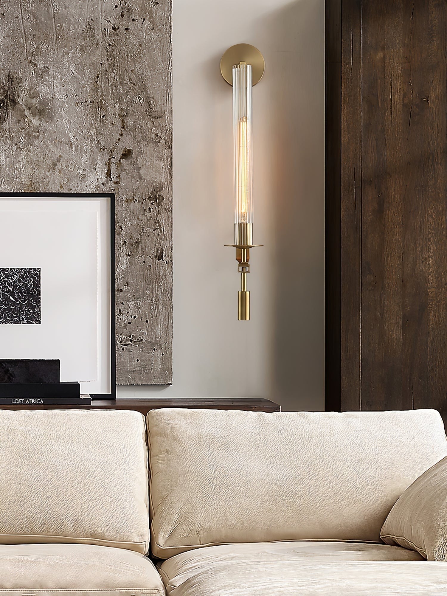 French Ribbed Glass Wall Light, Bedroom Wall Sconce, detail 77