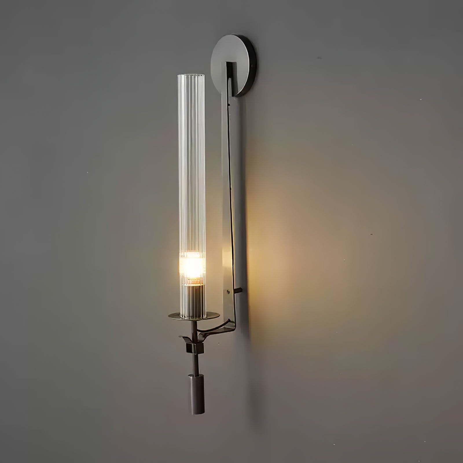 French Ribbed Glass Wall Light, Bedroom Wall Sconce, detail 79