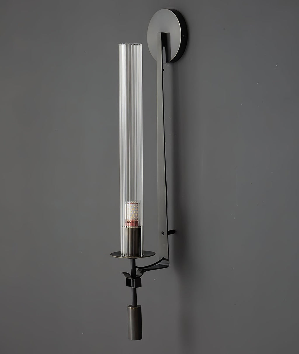 French Ribbed Glass Wall Light, Bedroom Wall Sconce, detail 85